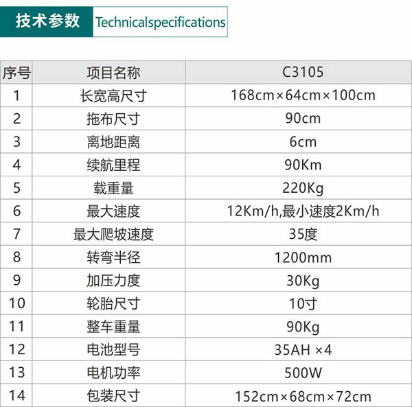 电动凉州尘推车C3105